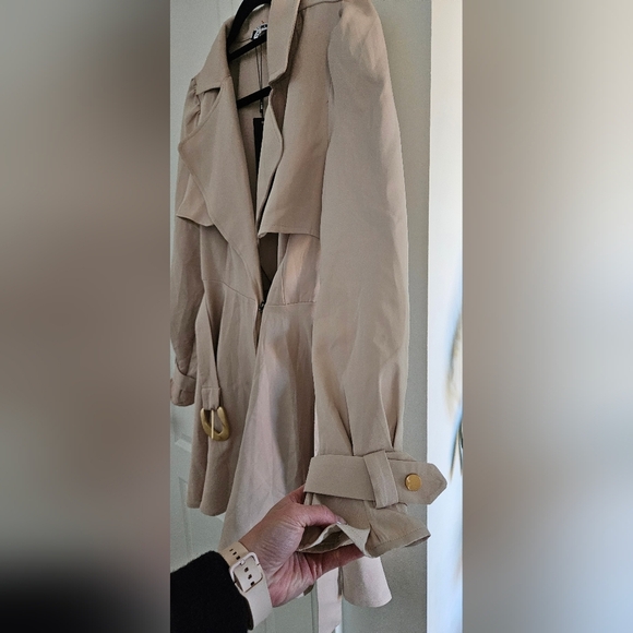 Fashion Nova Taupe Trench Coat - Picture 3 of 5